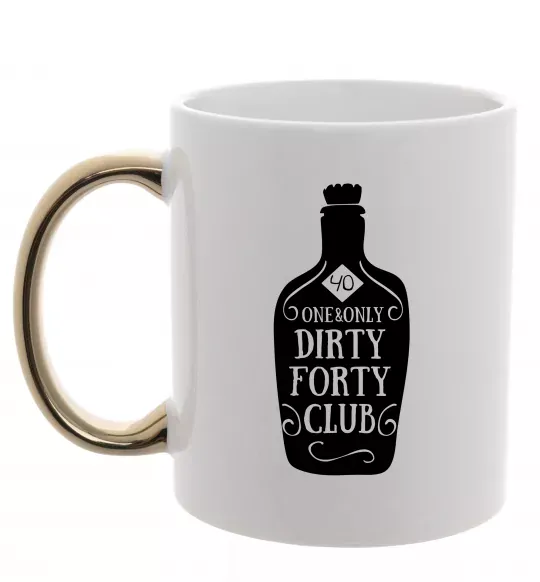 Чашка с цветной ручкой Dirty forty club Золото фото