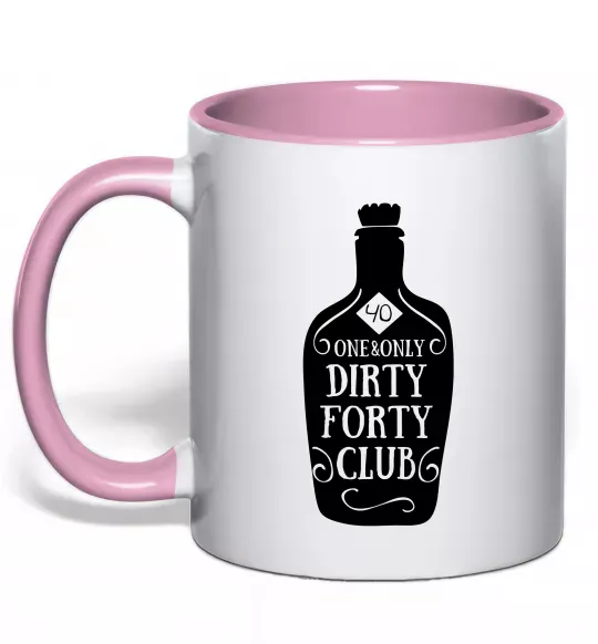 Чашка с цветной ручкой Dirty forty club Нежно розовый фото