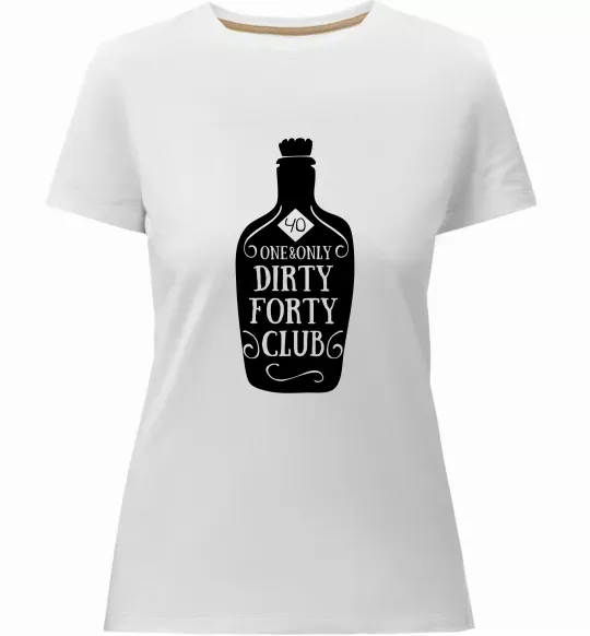 Женская премиум футболка Dirty forty club Белый фото