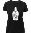 Женская премиум футболка Dirty forty club Черный фото