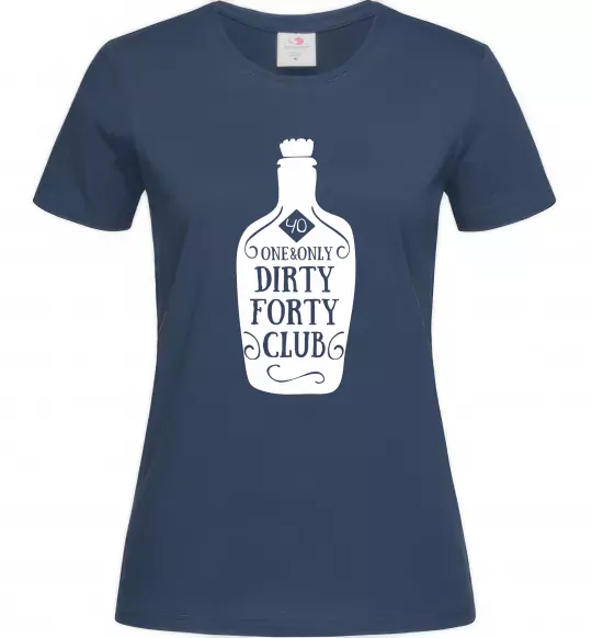 Жіноча футболка Dirty forty club Темно-синій фото
