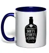 Чашка с цветной ручкой Dirty thirty club Глубокий темно-синий фото