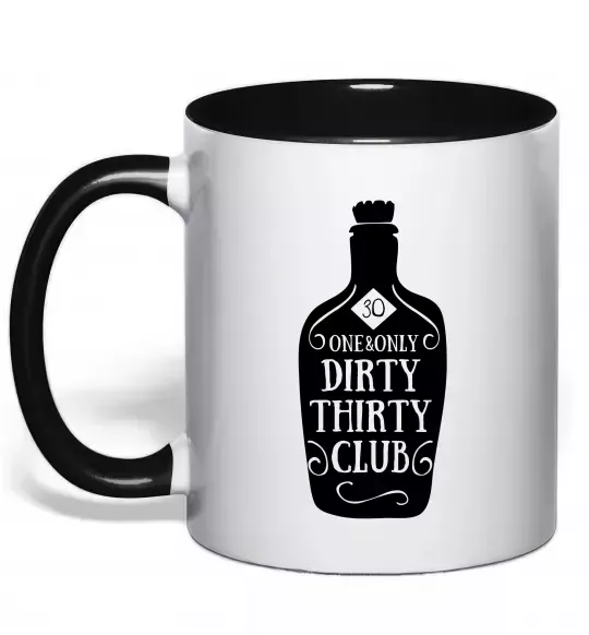 Чашка с цветной ручкой Dirty thirty club Черный фото