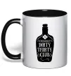 Чашка с цветной ручкой Dirty thirty club Черный фото