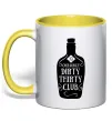 Чашка с цветной ручкой Dirty thirty club Лимонный фото