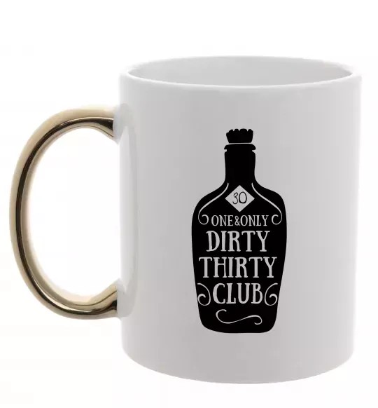 Чашка с цветной ручкой Dirty thirty club Золото фото