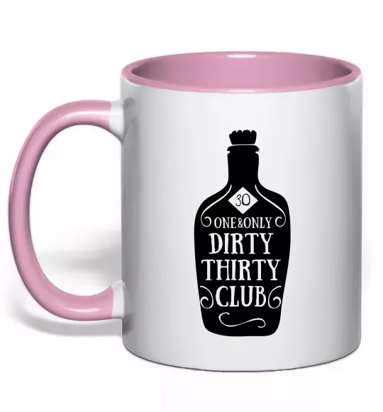 Чашка с цветной ручкой Dirty thirty club Нежно розовый фото