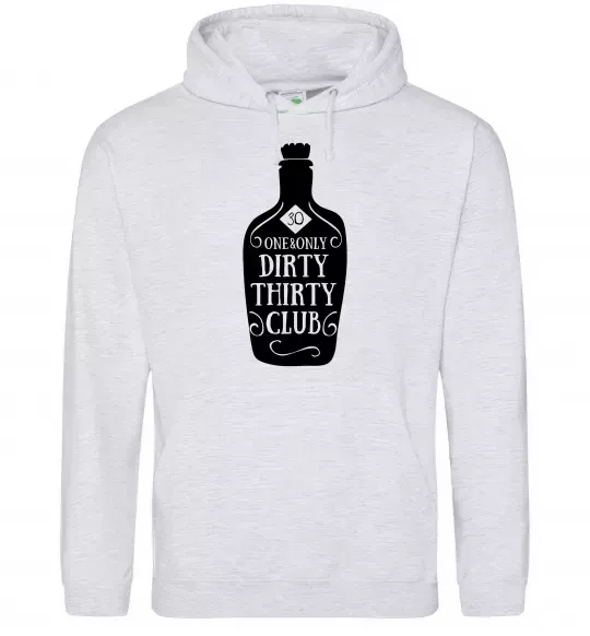 Мужская толстовка (худи) Dirty thirty club Серый меланж фото