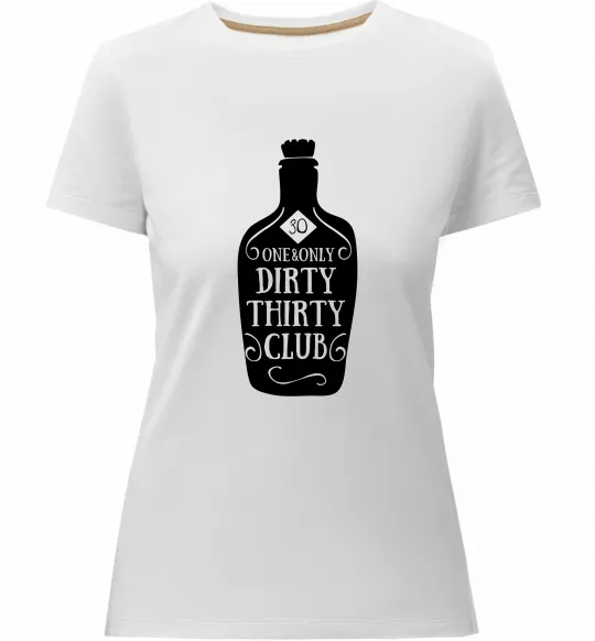 Жіноча преміум футболка Dirty thirty club Білий фото
