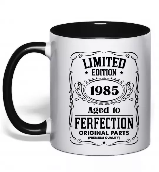 Чашка з кольоровою ручкою Limited edition original parts Чорний фото