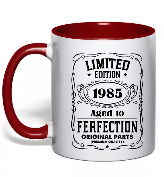 Чашка з кольоровою ручкою Limited edition original parts Червоний фото