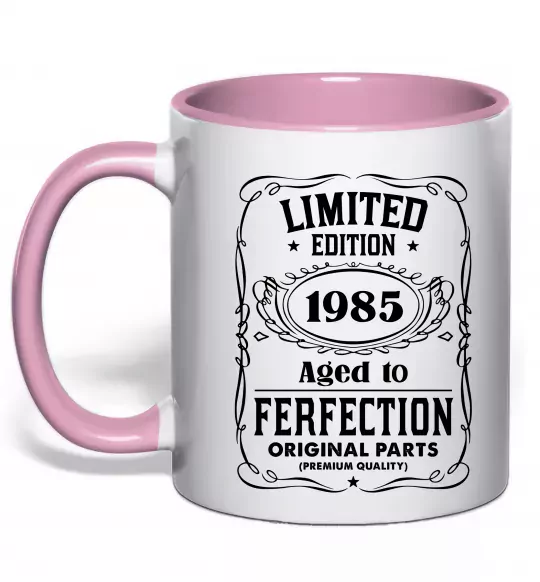 Чашка з кольоровою ручкою Limited edition original parts Ніжно рожевий фото