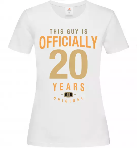 Жіноча футболка Officially 20 years Білий фото