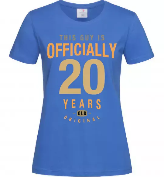 Жіноча футболка Officially 20 years Яскраво-синій фото