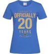 Жіноча футболка Officially 20 years Яскраво-синій фото