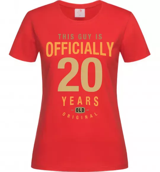 Жіноча футболка Officially 20 years Червоний фото