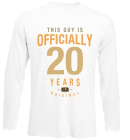 Лонгслив Caution 20 years old Белый фото
