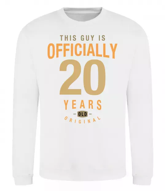 Світшот Officially 20 years Білий фото