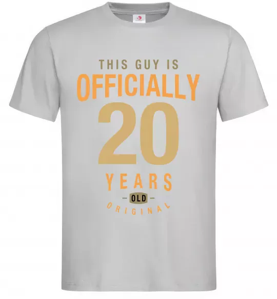 Мужская футболка Officially 20 years Серый фото