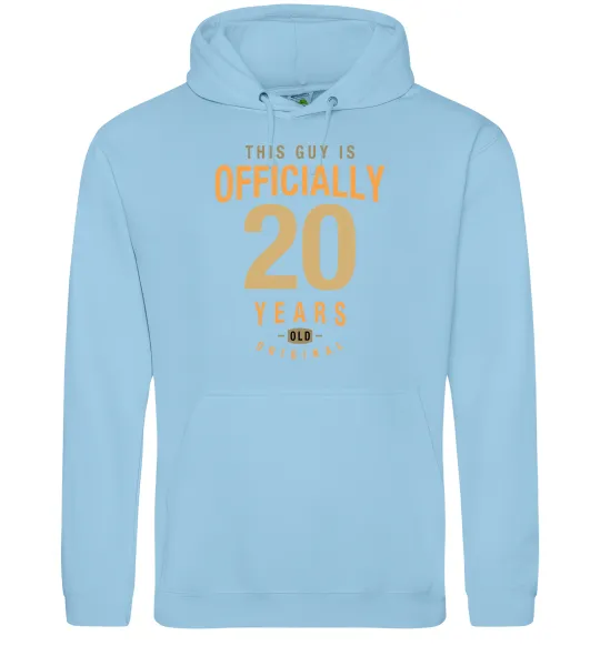 Женская толстовка (худи) Officially 20 years Голубой фото