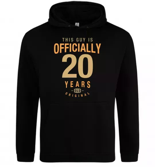 Чоловіча толстовка (худі) Officially 20 years Чорний фото