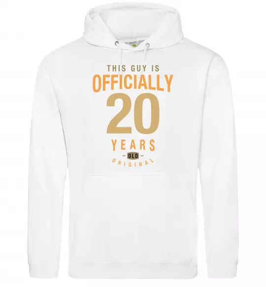 Чоловіча толстовка (худі) Officially 20 years Білий фото