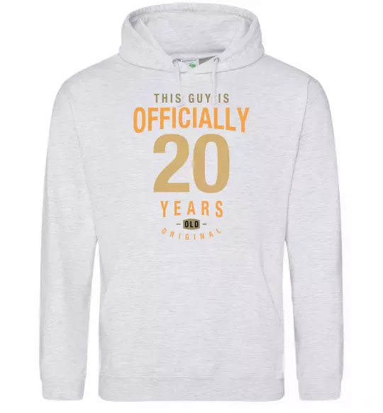 Чоловіча толстовка (худі) Officially 20 years Сірий меланж фото