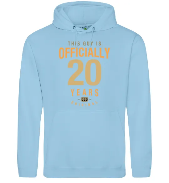 Чоловіча толстовка (худі) Officially 20 years Блакитний фото
