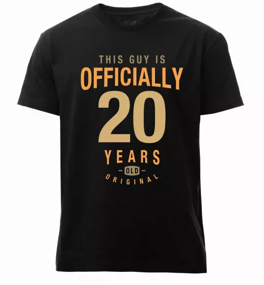 Мужская премиум футболка Officially 20 years Черный фото