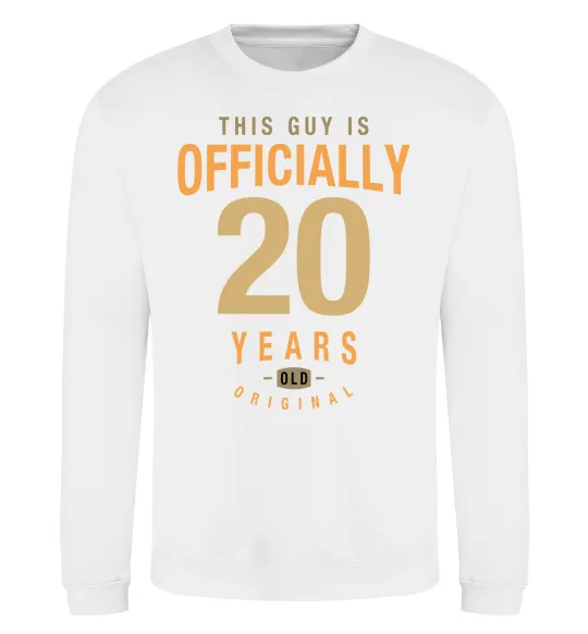Світшот Officially 20 years Білий фото