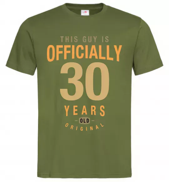 Мужская футболка Officially 30 years Оливковый фото