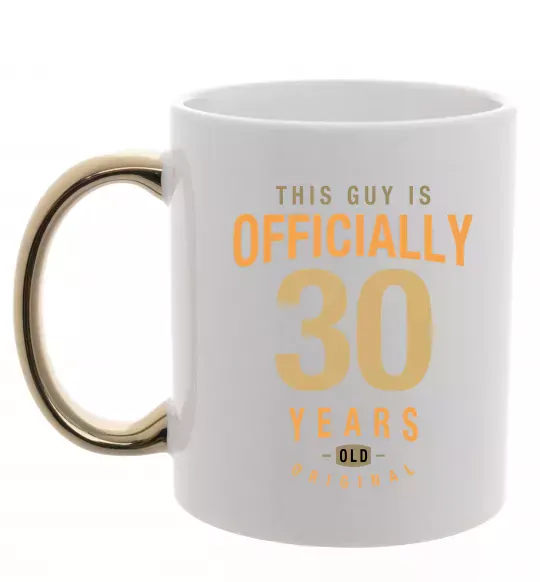 Чашка с цветной ручкой Officially 30 years Золото фото