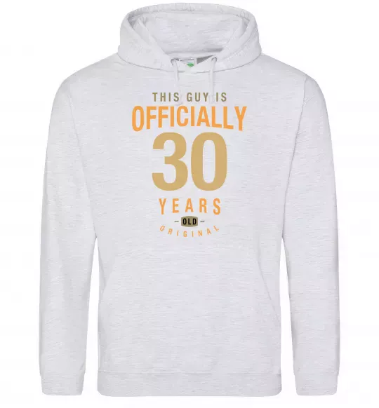 Мужская толстовка (худи) Officially 30 years Серый меланж фото