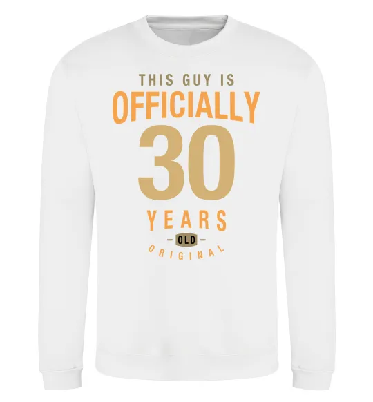 Свитшот Officially 30 years Белый фото