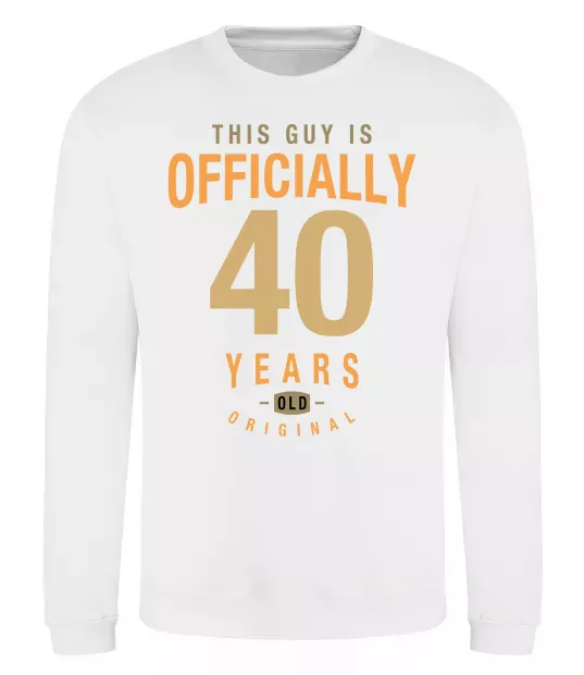 Світшот Officially 40 years Білий фото