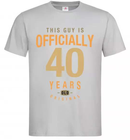 Мужская футболка Officially 40 years Серый фото