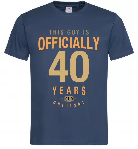 Мужская футболка Officially 40 years Темно-синий фото