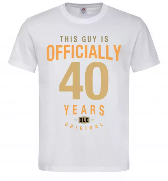Мужская футболка Officially 40 years Белый фото