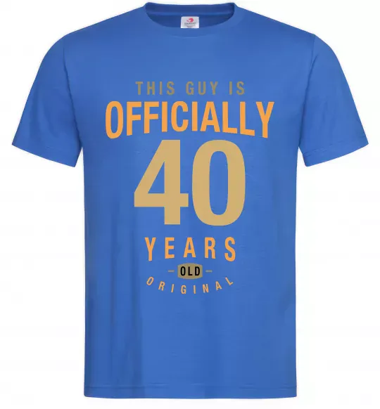 Мужская футболка Officially 40 years Ярко-синий фото