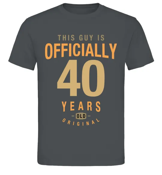 Мужская футболка Officially 40 years Графит фото