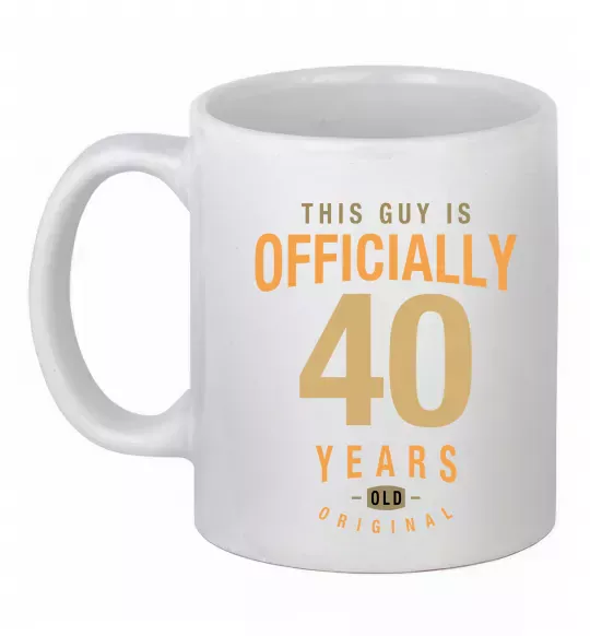 Чашка керамическая Officially 40 years Белый фото