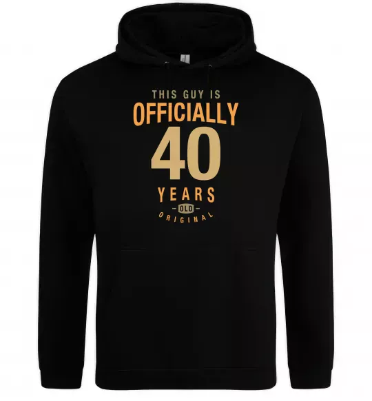 Мужская толстовка (худи) Officially 40 years Черный фото