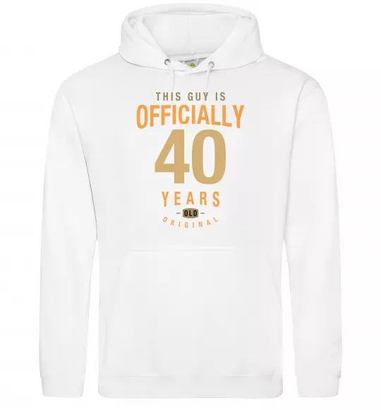 Мужская толстовка (худи) Officially 40 years Белый фото