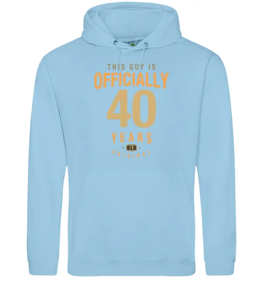 Женская толстовка (худи) Officially 40 years Голубой фото