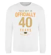 Світшот Officially 40 years Білий фото