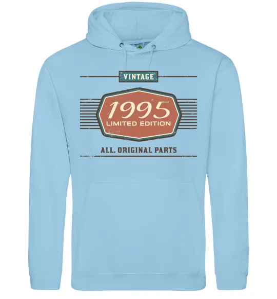 Мужская толстовка (худи) Vintage limited edition original parts Голубой фото