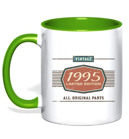 Чашка з кольоровою ручкою Vintage limited edition original parts Лаймовий фото