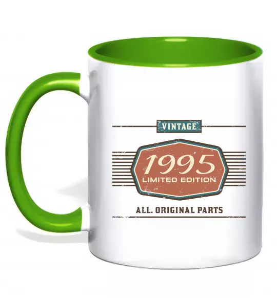 Чашка з кольоровою ручкою Vintage limited edition original parts Зелений фото