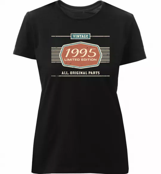 Женская премиум футболка Vintage limited edition original parts Черный фото