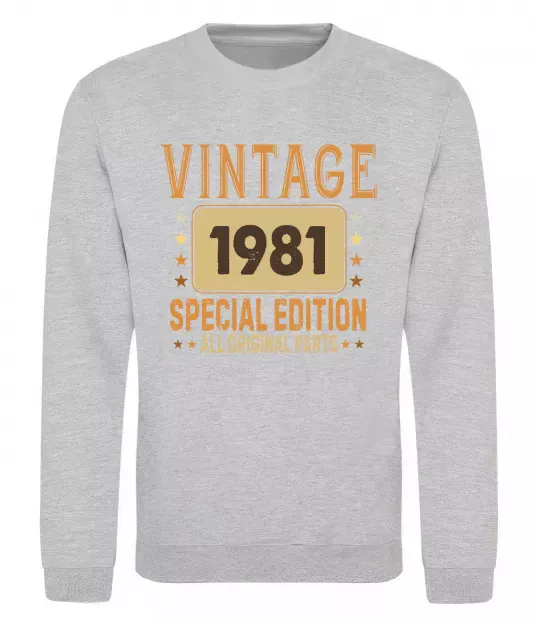 Свитшот Vintage special edition Серый меланж фото